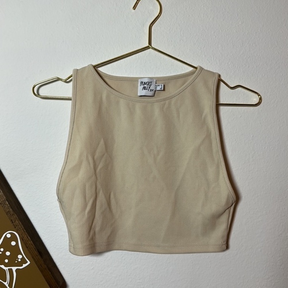 Princess Polly Cream Ribbed Crop Top - Picture 5 of 8